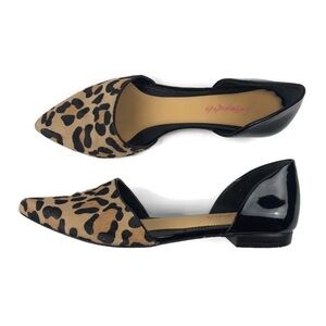 Foot Petals Womens Flats, Leopard Black Size 8